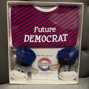 Stephan baby / Baby Bib, Rattle, And Sock Set - Future Democrat - Unisex